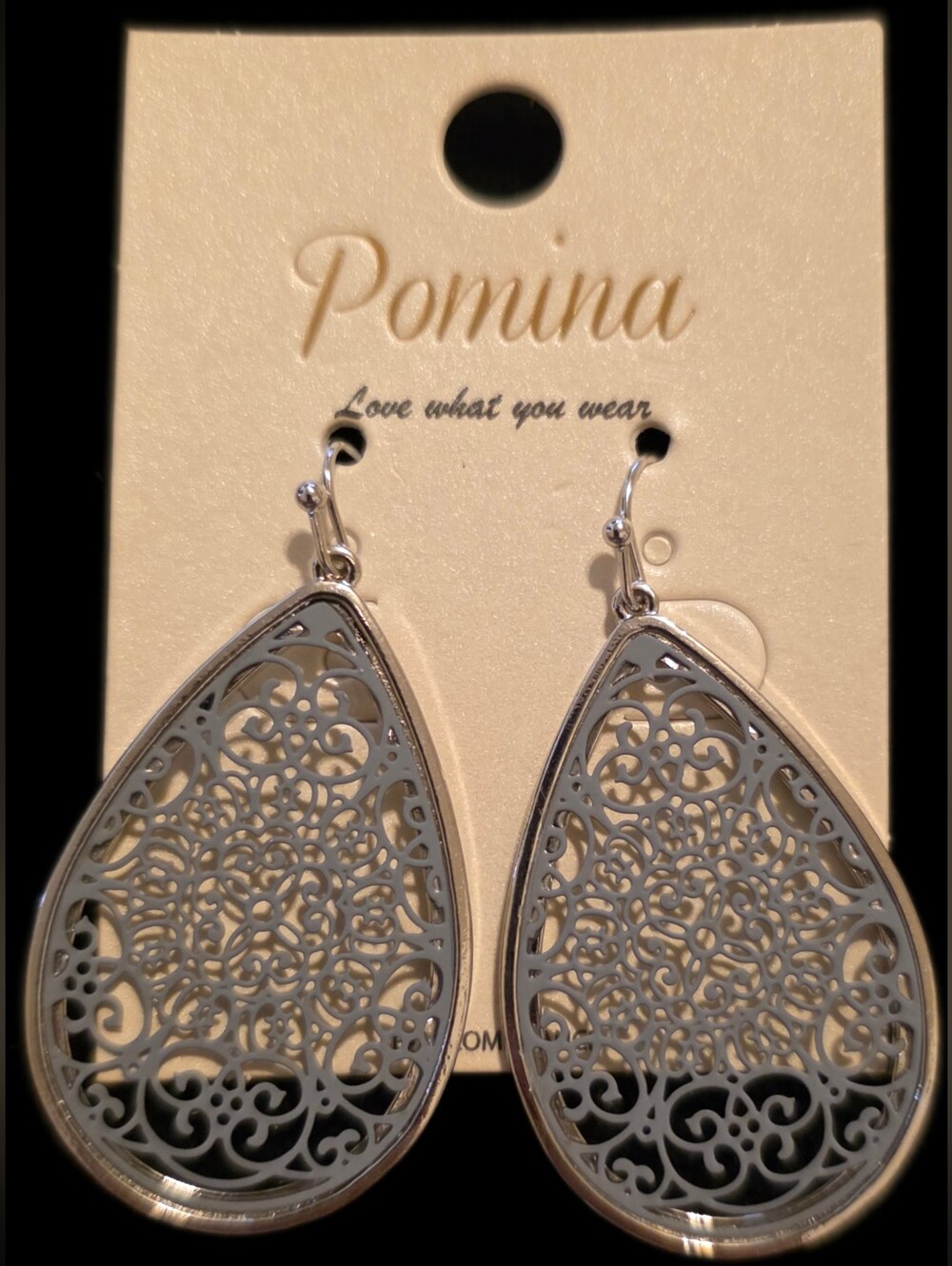 Silver Filigree Teardrop Earrings